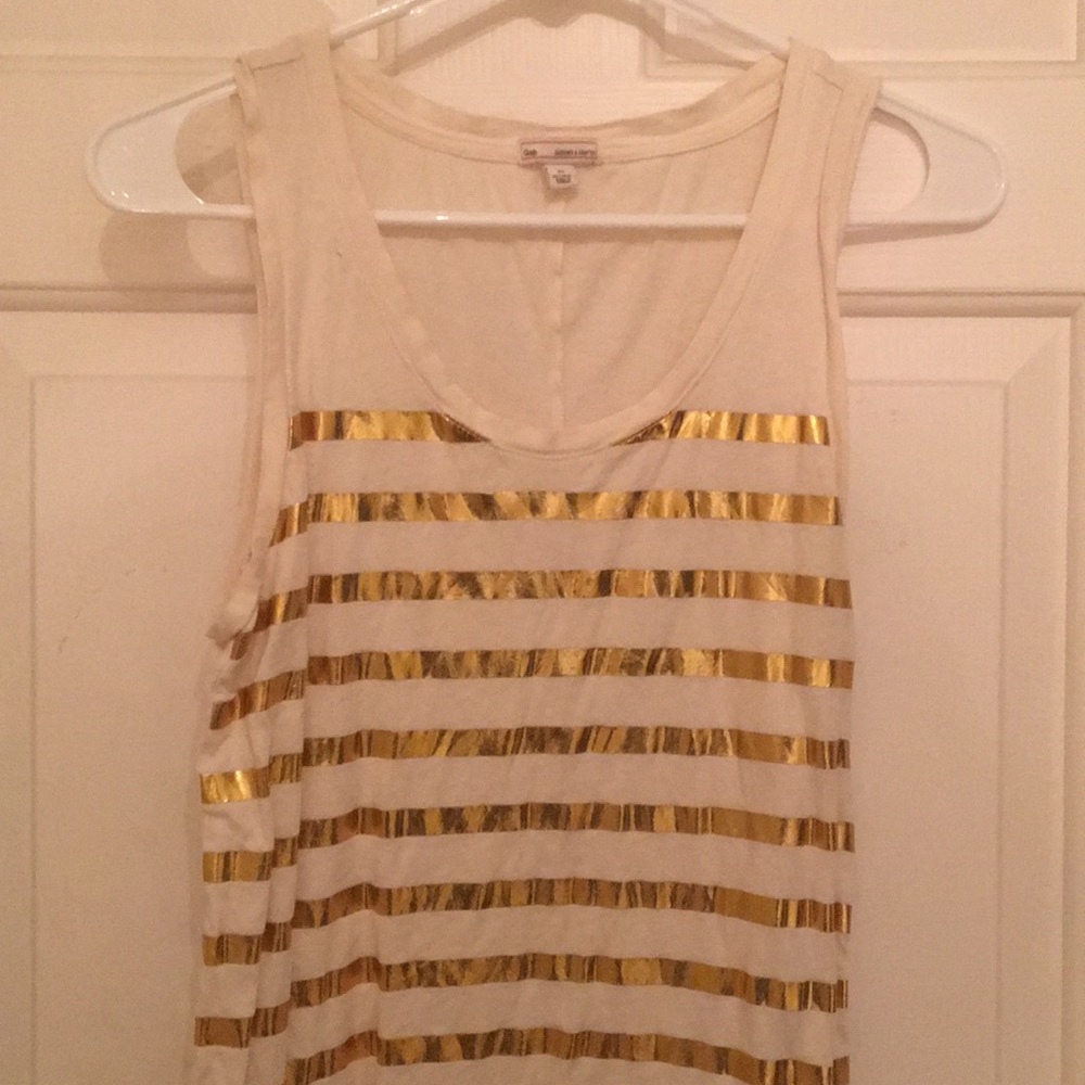 GAP Gold Striped Tank Top